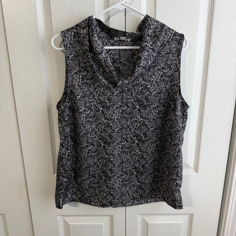 Loft Outlet paisley cowl‎ neck blouse size medium